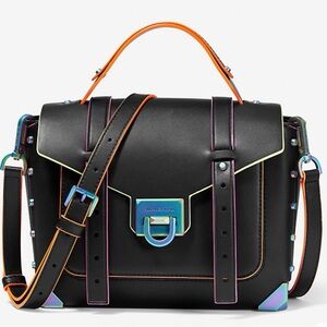 Michael Kors Black Satchel with Colorful Accents